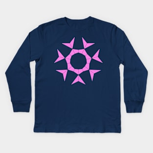 Pink 7 point star Kids Long Sleeve T-Shirt